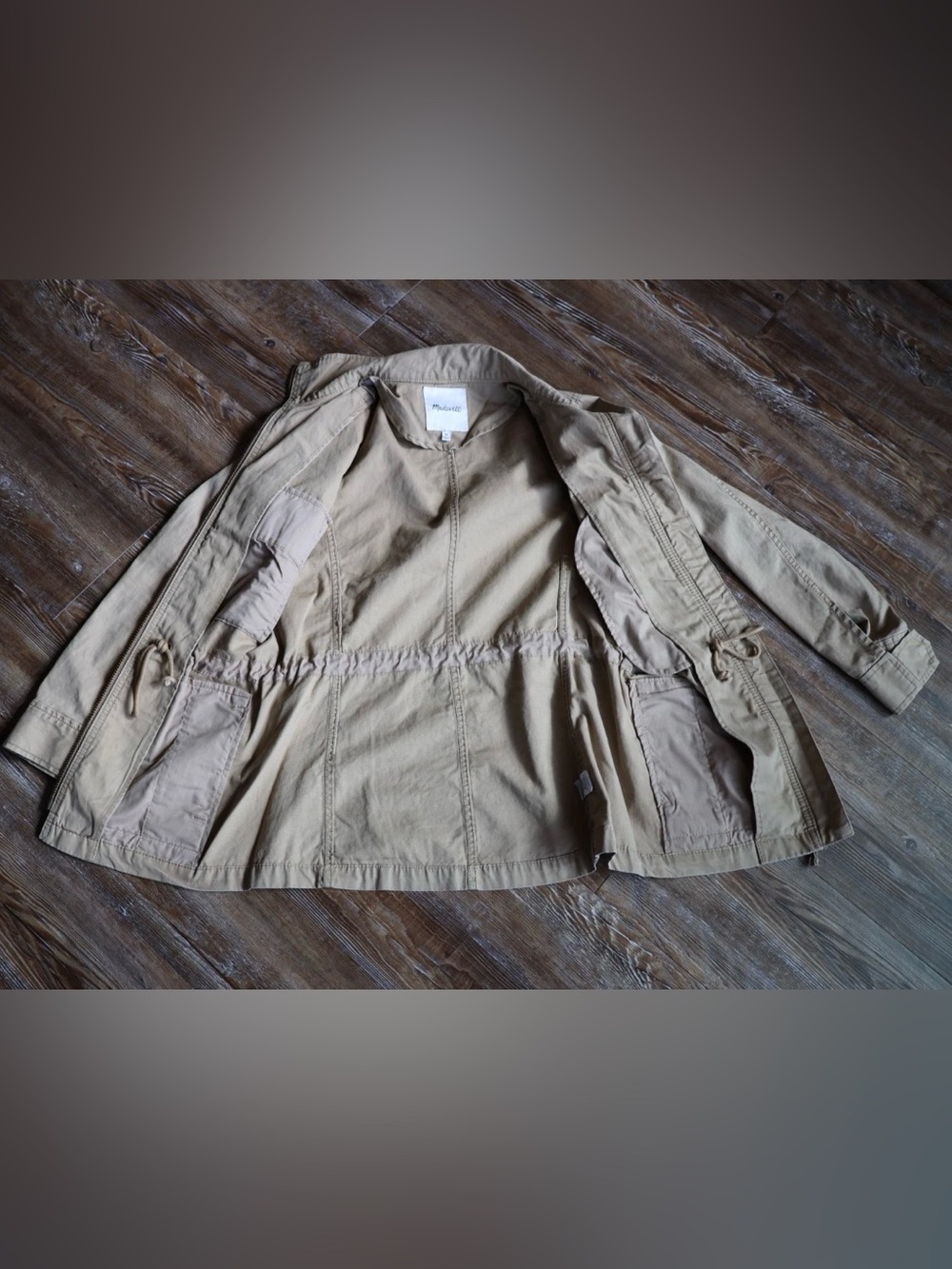 Madewell Fleet Utility Jacket Khaki Beige 100% Cotton Cargo Gorpcore Womens XS - Picture 2 of 16